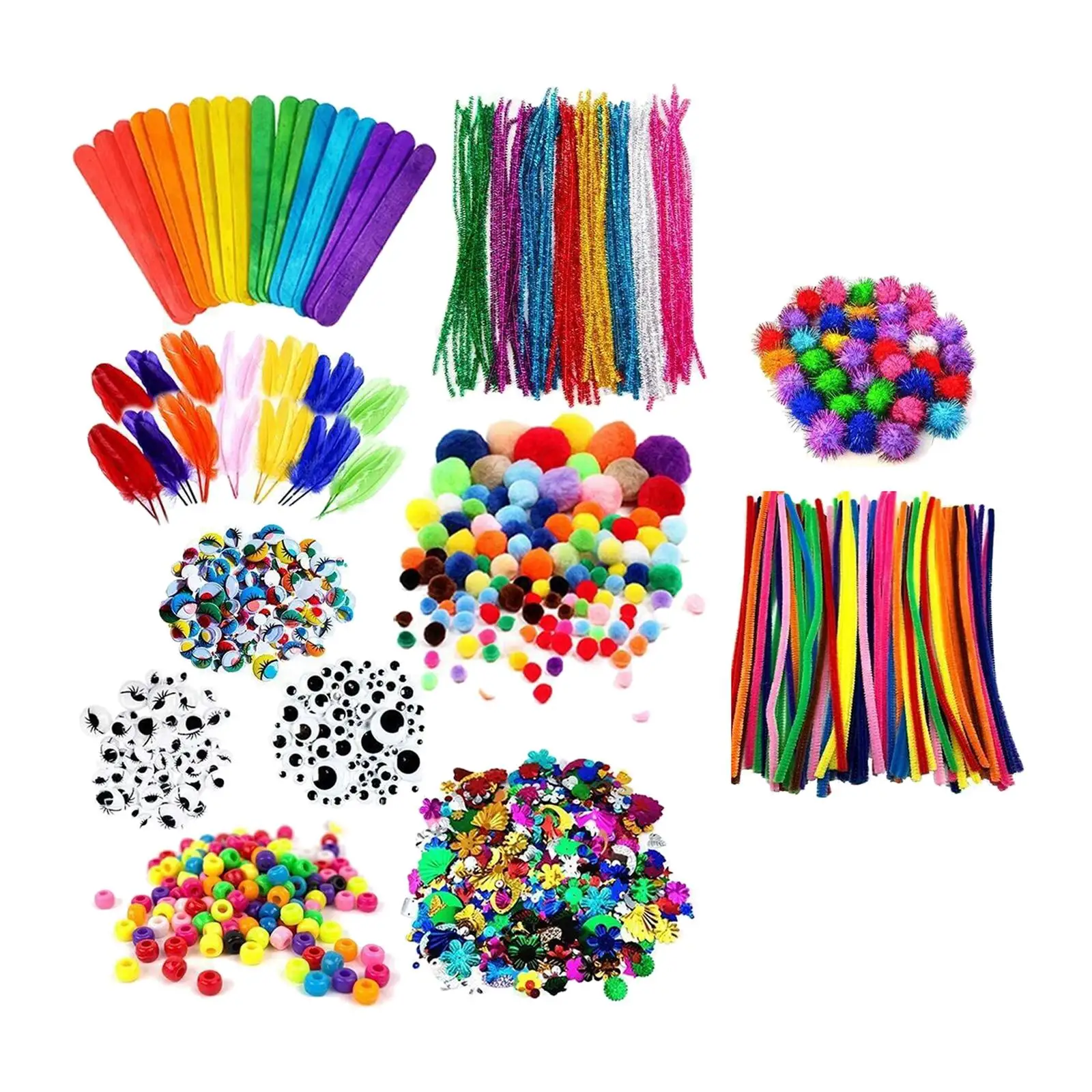 Arts and Crafts Supplies for Kids Fine Motor Skills Birthday Gifts 1000+ Pieces Craft Kits for Home Party Favors Kindergarten