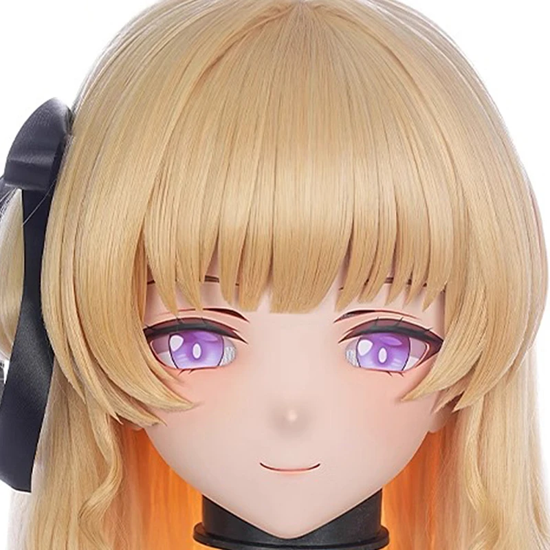 Customize Character Female/Girl Resin Kig Mask Full Head With Lock Anime Cosplay BJD Japanese Anime Kigurumi Mask