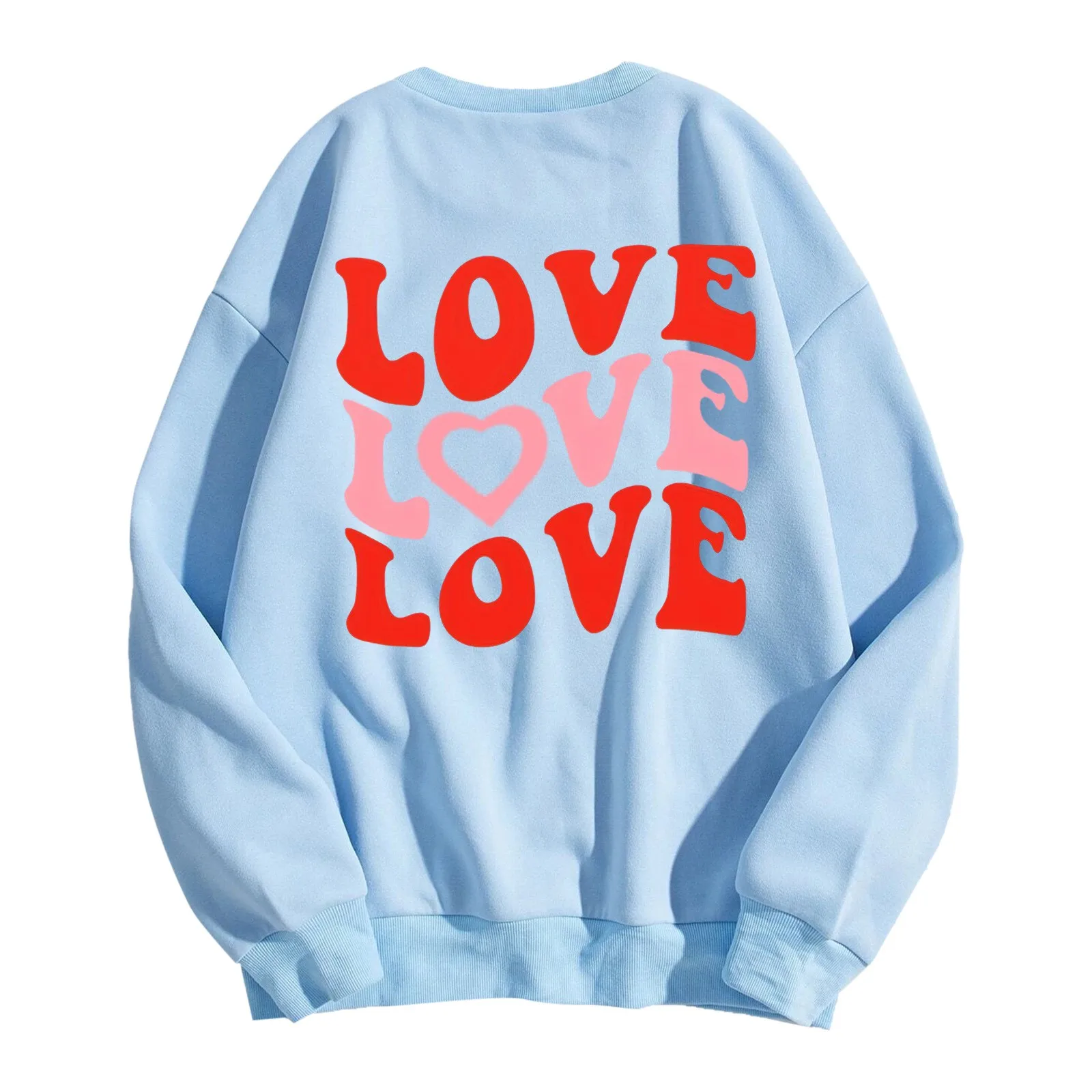 

Ladies Oversized Loose Fit Sweatshirts Hoodless Crewneck Long Sleeve Pullover Tops Letter Printing Loose Casual Fashion Hoodies