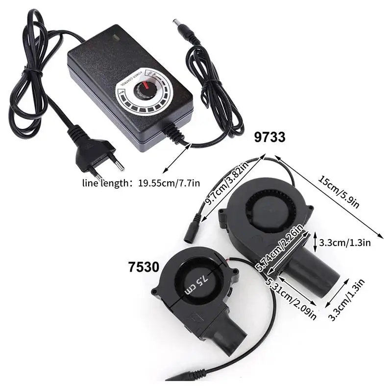 

7530/9733 220v Portable Bbq Air Blower Fan For Picnic Camping Air Turbo Blower With Speed ​​Adjustment Brushless Turbo Fan