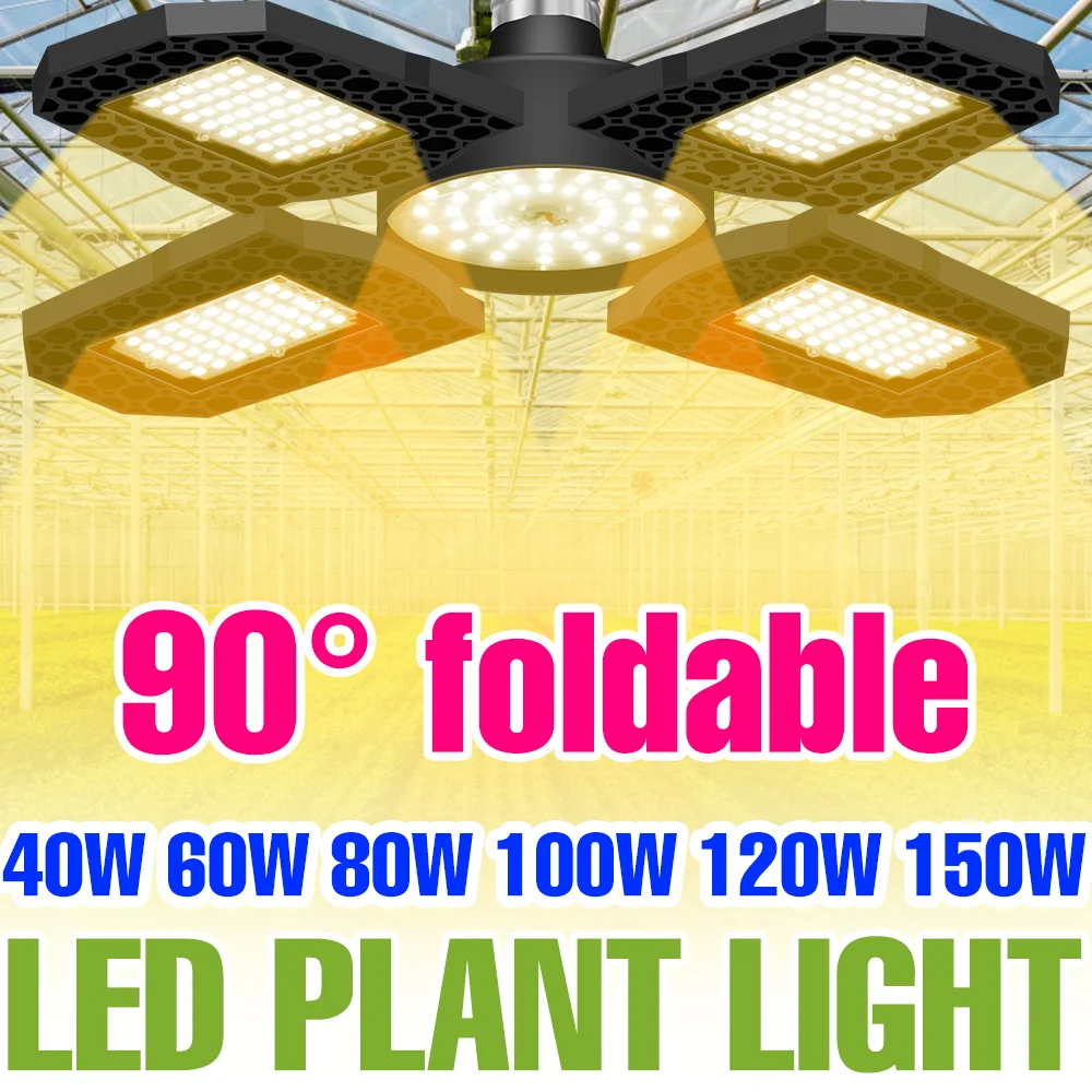 

150W Full Spectrum LED Deformable Grow Bulb E27/E26 Indoor Plant Cultivation Lamp Greenhouse Tent Vegs Hydroponics Fill Lighting