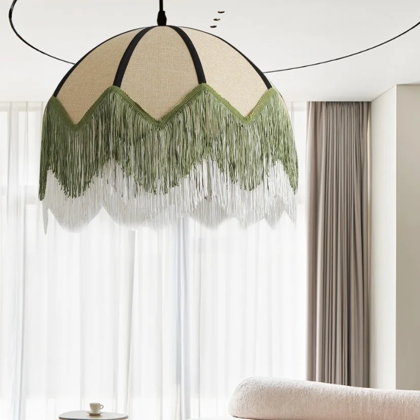 Calyvera Pendant Light Retro Tassel Cotton and Linen Pendant Light Living Room Bedroom Interior Decoration Dining Room lamp