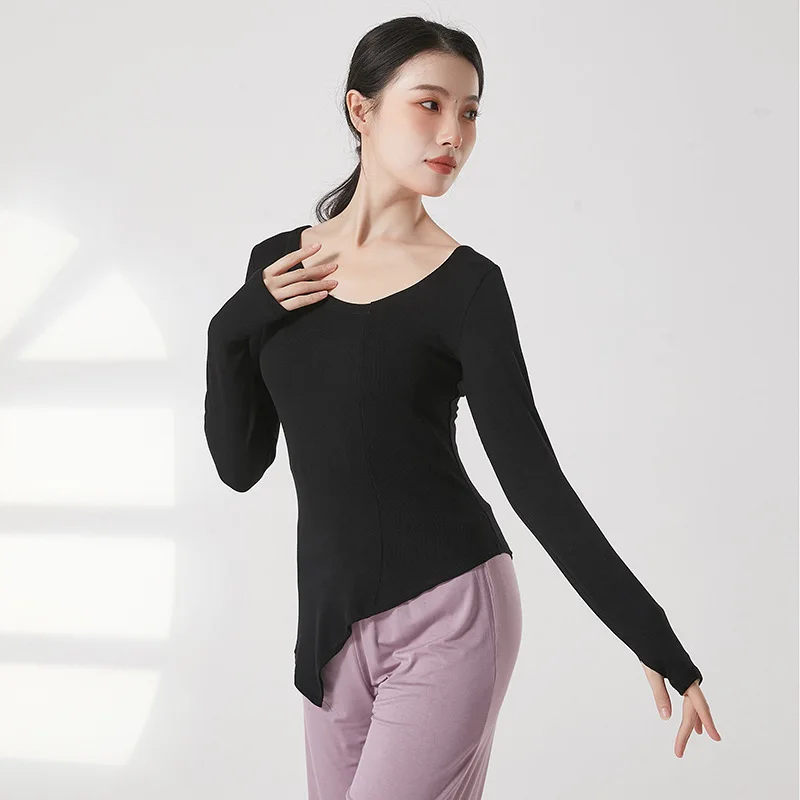 Classical dance tops, dance students' daily wear, modern dance body training suits, middle sleeves