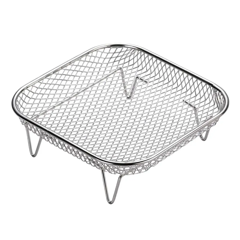 Rejilla para freidora de aire de acero inoxidable antiadherente, cesta para freír, bandeja para freidora de aire, acceso