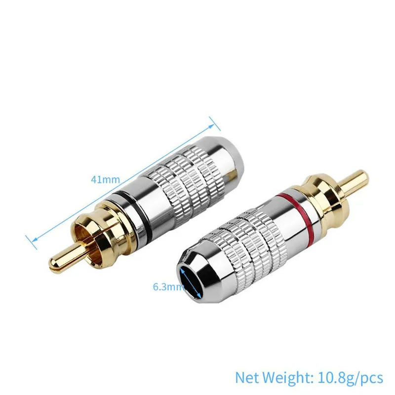 RCA-Stecker Stecker Audio-Buchse Stecker Kopfhörer Unterhaltung elektronik Löten 6,3mm digitale AV-Kabel Lautsprecher anschluss vergoldet – Detail 7