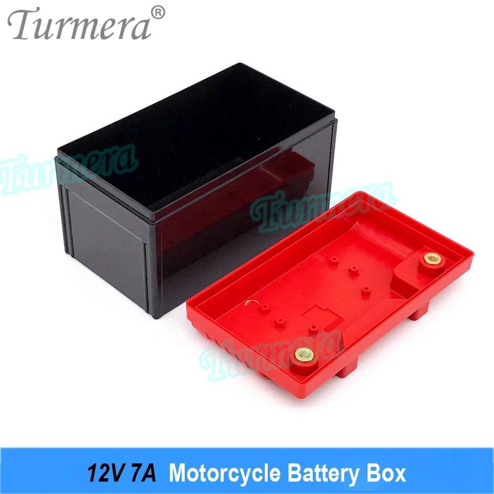 Turmera 12V 7A Motorcycle Battery Box with M6 Screw Customize Displayer 2*USB Charging Port for UPS or Replace Lead-Acid Battery