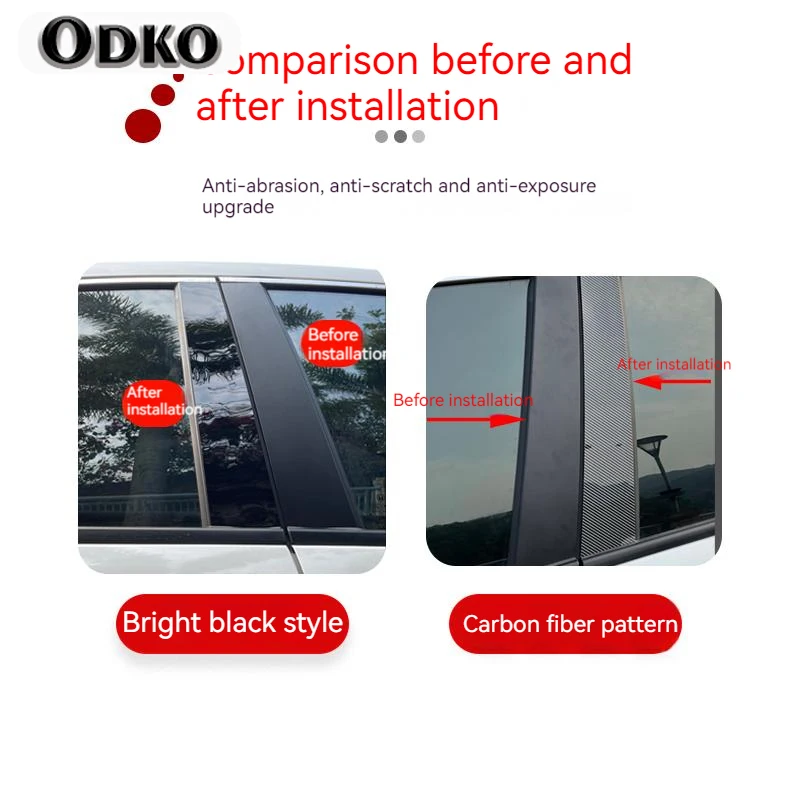 6Pcs Car Pillar Posts Window Door Moulding Trims Sticker For Hyundai IX35 2010 2011 2012 2013 2014 2015