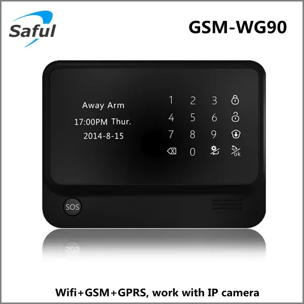 Saful GSM+WIFI+GPRS module home alarm system support remotely leave message