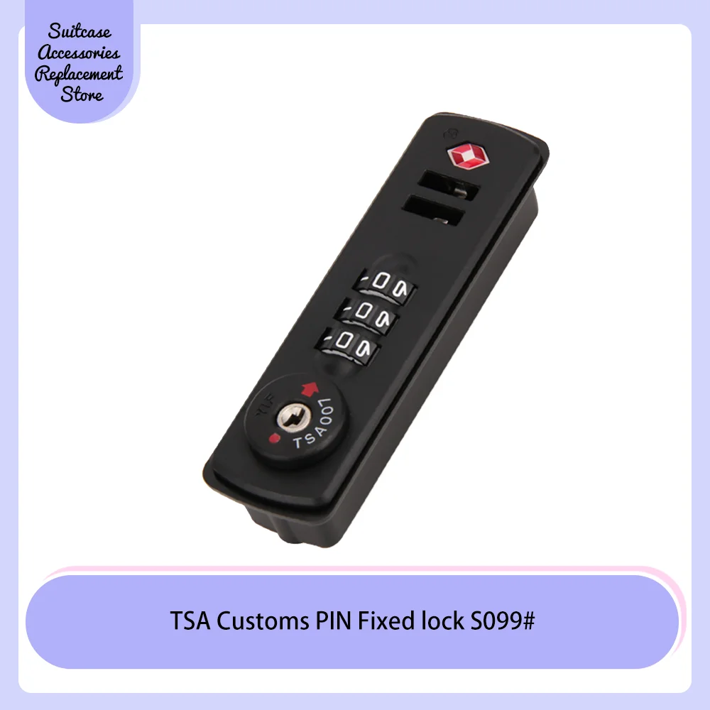 Customs lock Luggage Luggage Accessories Boarding box Customs black fixed lock Strong high quality customs lock