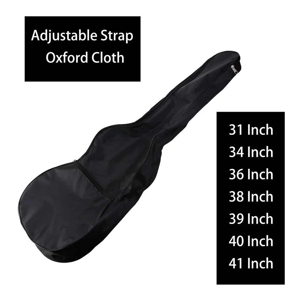Thick Adjustable Strap Guitar Bag Waterproof Oxford Cloth Guitar Backpack Black Zipper Single Shoulder Bag Instrument Bags