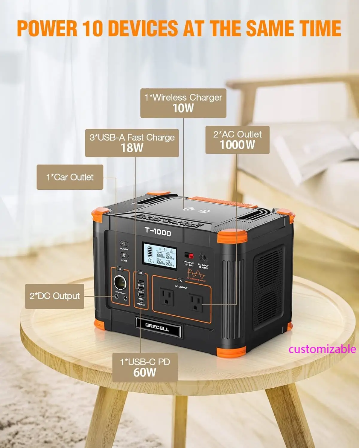 

1000W Solar Generator with 200W Portable Solar Panel,999Wh Portable Power Station Solar Powered Generator Lithium Battery Backup