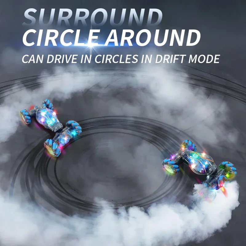 Led Rc Car Toy 2.4G Radio Remote Control Cars Rc Watch Gesture Sensor Rotation Twist Stunt Drift Vehicle Toy for Children Kids