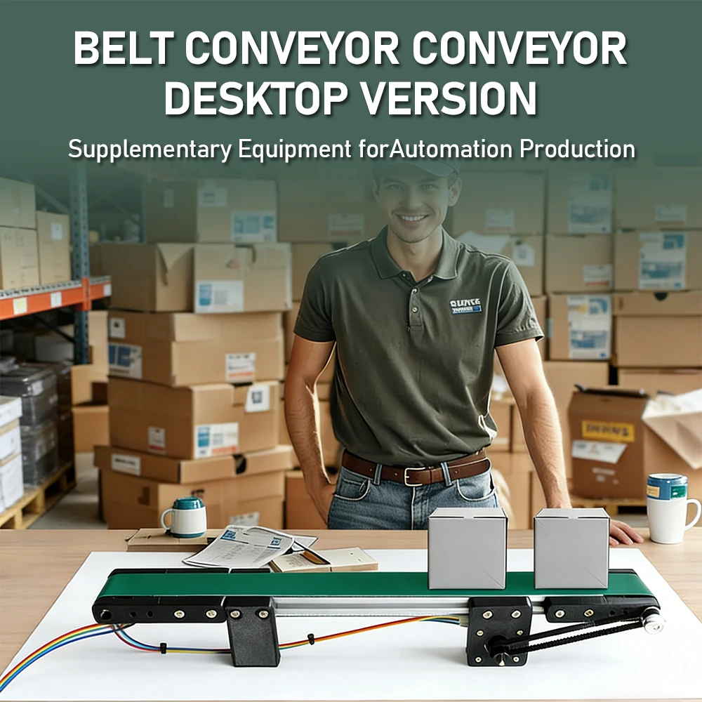 Small Conveyor Belt Stepper Motor Mini Pipeline Conveyor for Mechanical Arm Projects, Lab Training & Hobbyist Modeling