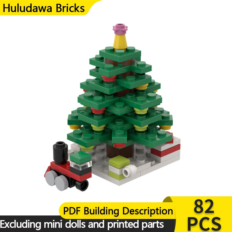 

Модель City Street View MOC, строительные кирпичи, Рождественская елка, модульная технология, детские праздничные подарки, сборные игрушки, костюм