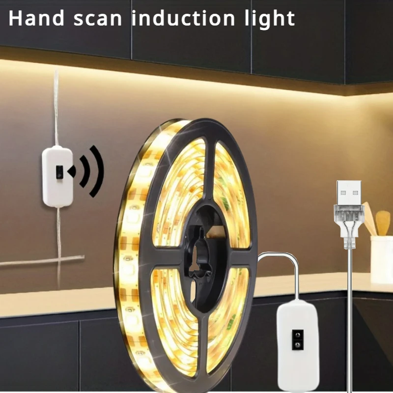 Usb Led Strip Keukenverlichting Decoratie Kamer Decor Schoenendoos Licht 5 V Hand Scan Sensor Living Garderobe Slaapkamer Bewegingsverlichting