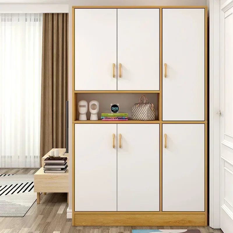 

Modern Shoe Cabinet with 4 Doors Entryway Shoe Rack Storage Free Standing Tall Shoe Cabinet Rack with Flip Doors Organizador