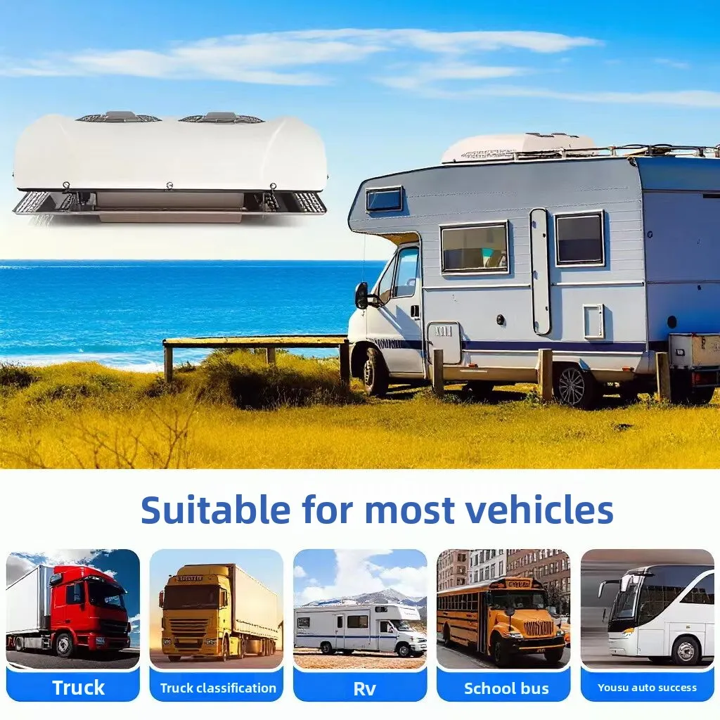 New Electric Parking air Conditioning Unit with Dual Fans, 12V and 24V, High-end for Trucks, Buses and Dining Cars