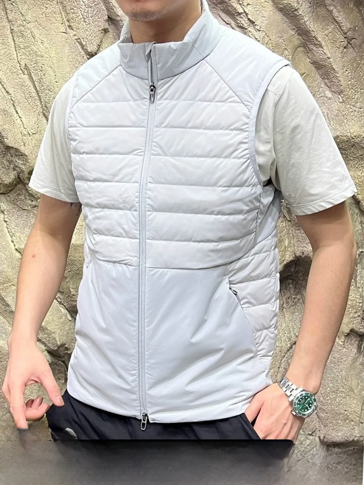 

Waterproof Du down Vest Men's Women's Inner Warmth Autumn Winter Faion Loose Fit Youth ular Pure Color Zipper Closure