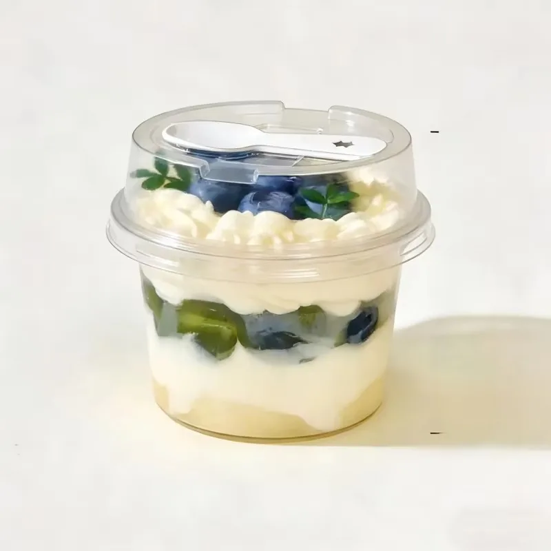 10Pc Round Pudding Mousse Cups 250/280ml Yogurt Milk Jelly Cups With Lids For Birthday Parties Family Gatherings Outdoor Picnics