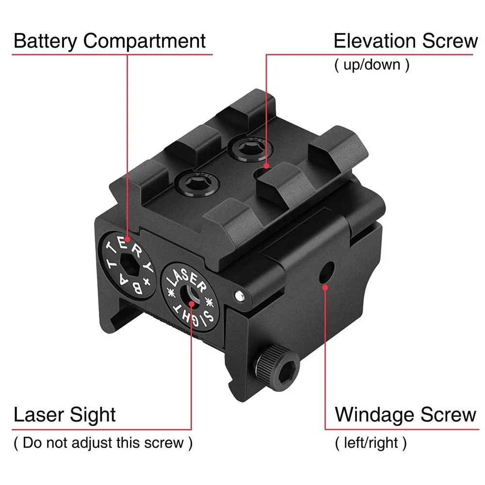 Tactical Mini Red Dot Laser Sight for Pistol Rifle Laser Pointer with Picatinny Weaver Rail Mount Hunting Shooting Accessories