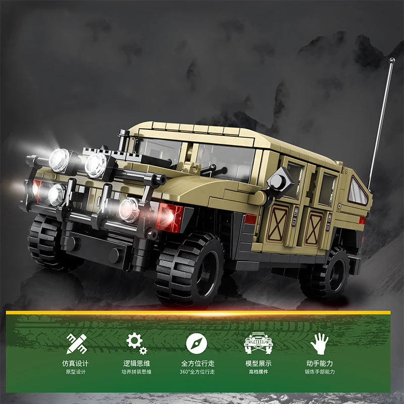 

Military Model All Terrain Armored Off-road Assault Vehicle Collection Ornaments Building Blocks ww2 Bricks Kids Toys Gifts