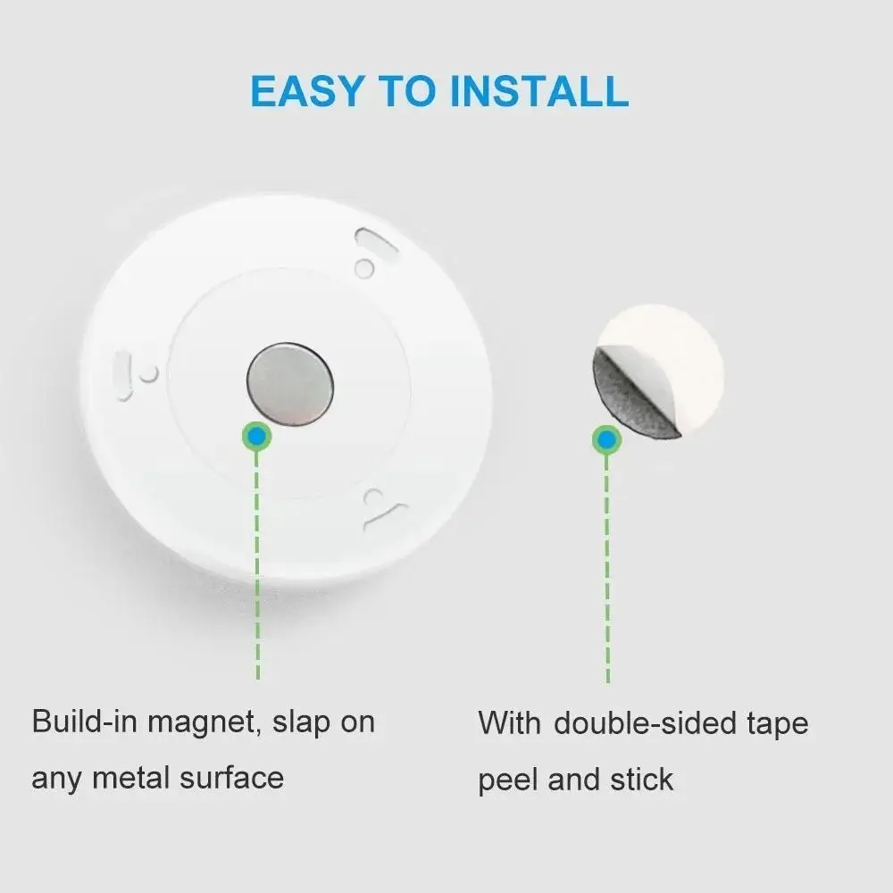 Battery Powered Motion Sensor Night Light Magnetic Eye Protection Smart Cabinet Light Round LED Induction Night Lamp Wardrobe