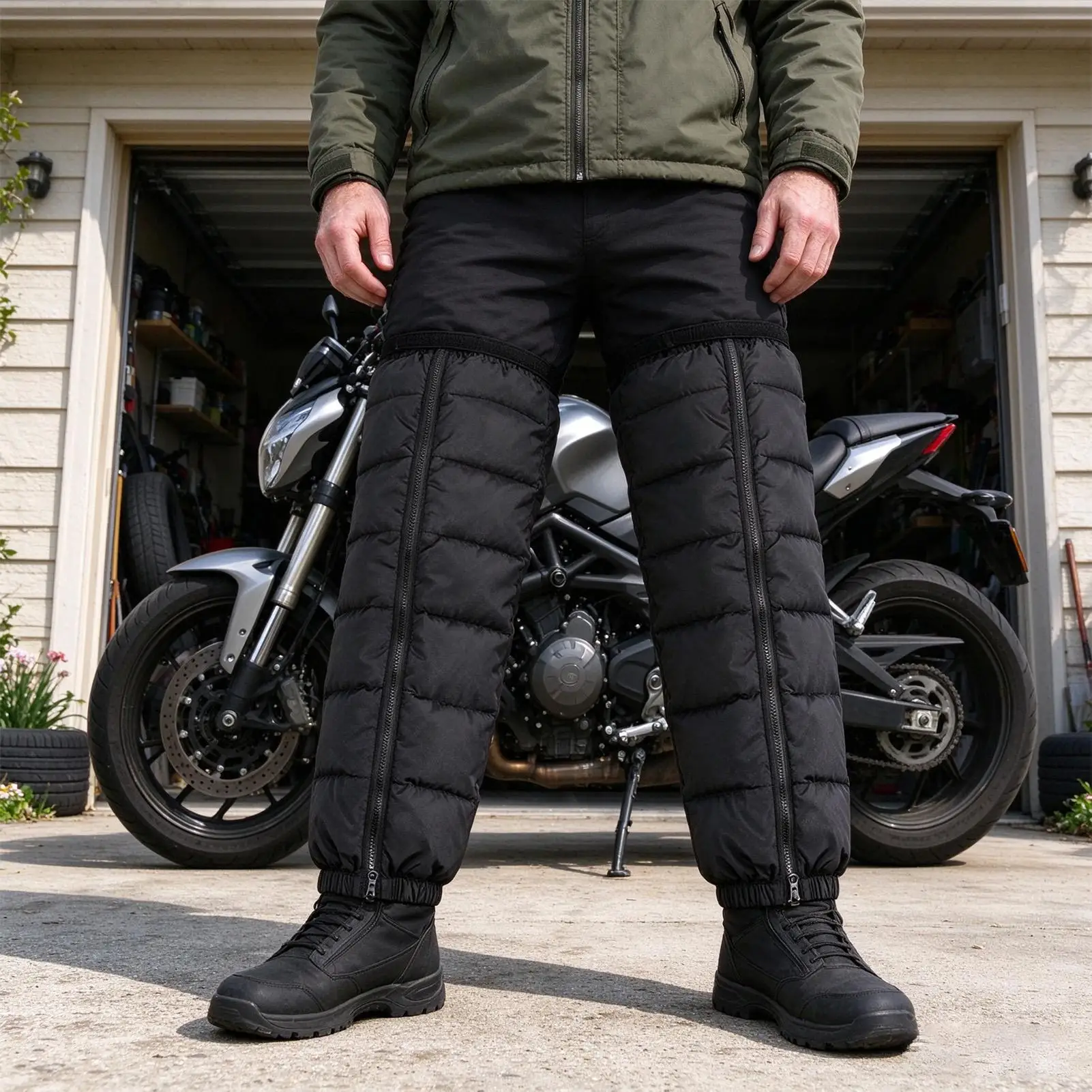 Motorcycle Thermal Knee Pads Warm Cold Weather Biking Gaiters Cold Weather Riding Knee Protector for Women Men Cycling Skiing