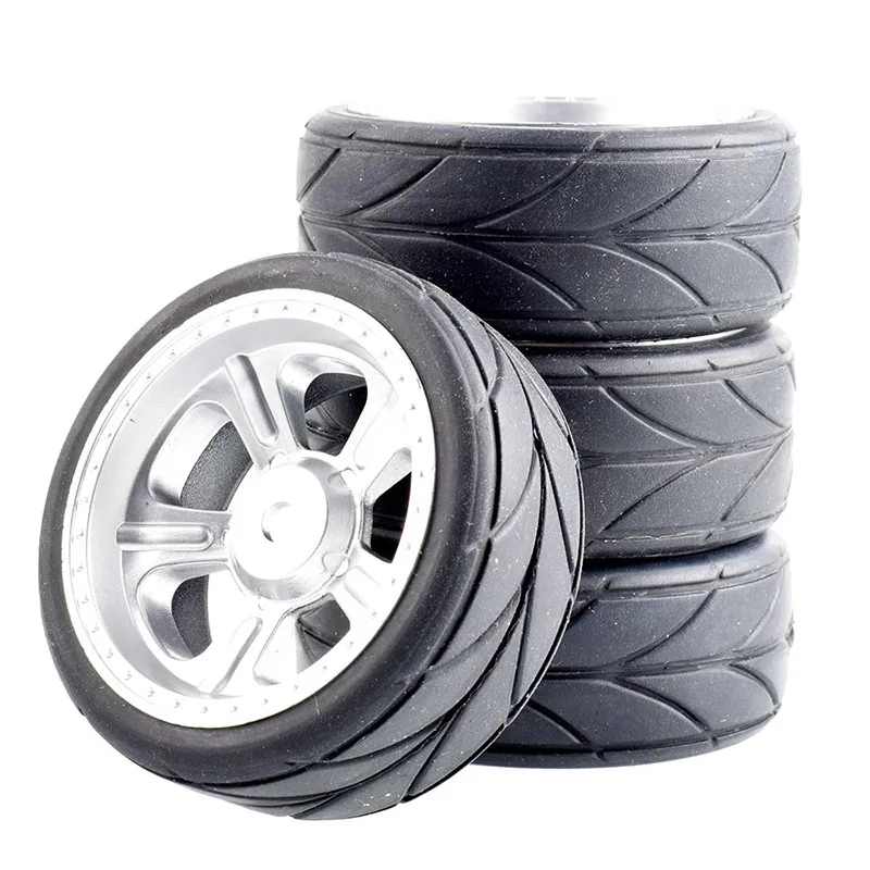 4 قطعة 1/10 RC عجلات الرالي 64 مللي متر مع الإطارات المطاطية-العالمي صالح ل TAMIYA TT02 XV01 HSP 94123 HPI كيوشو WLtoys على الطرق الوعرة