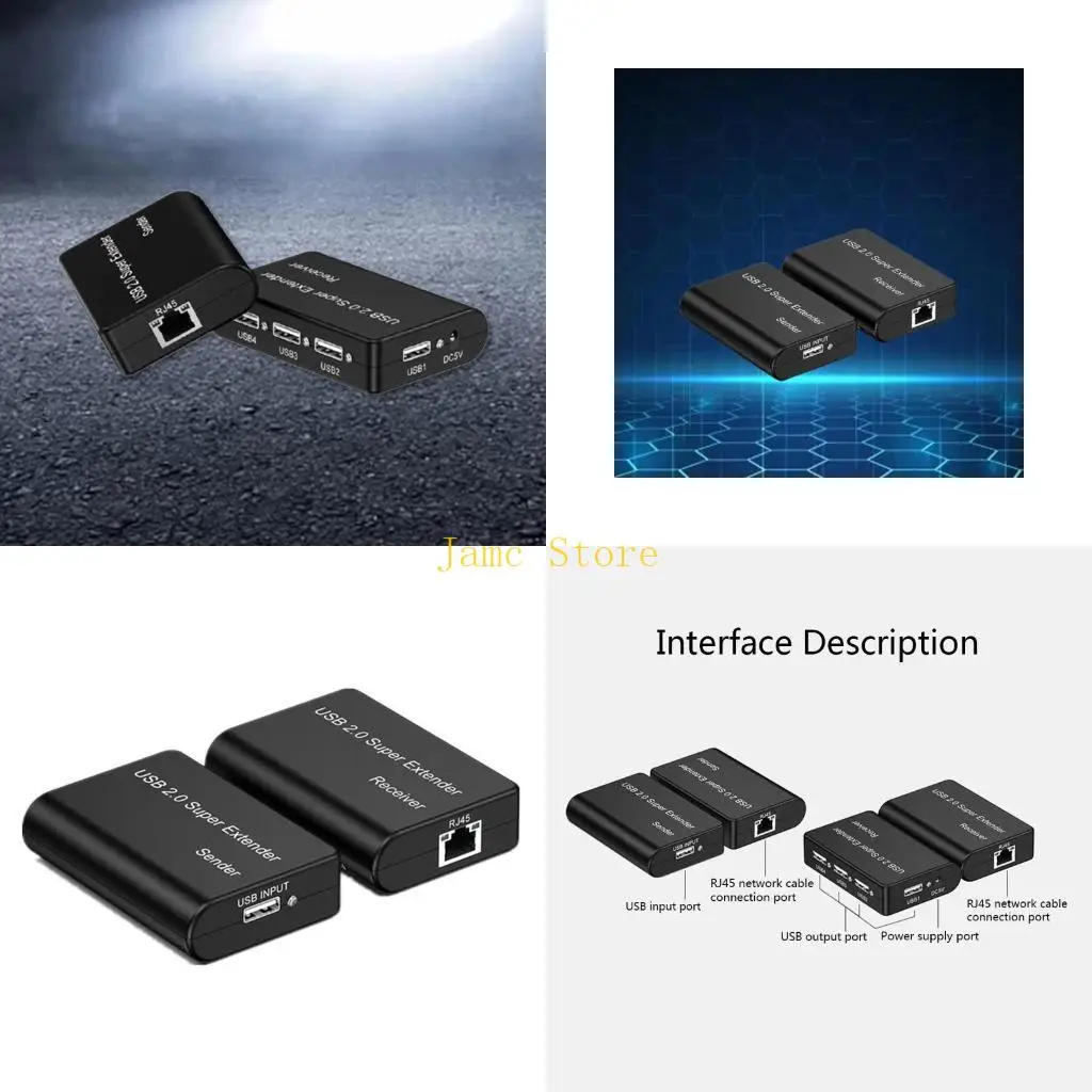 

LX0B USB Splitter 2.0 Extender Extender 100 метров USB до RG45