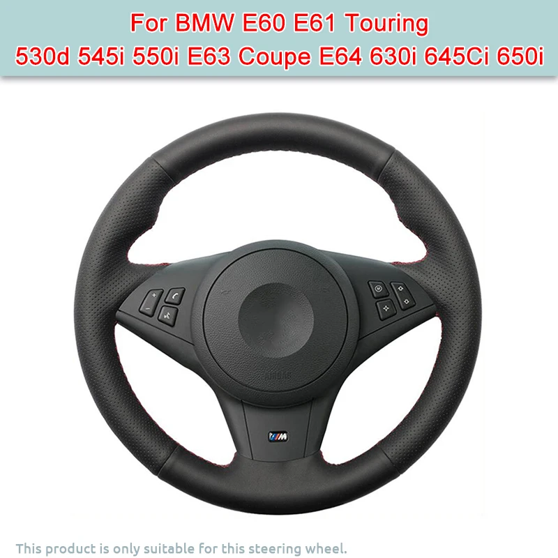 DIY Custom Artificial Leather Car Steering Wheel Cover For BMW E60 E61 Touring 530d 545i 550i E63 Coupe E64 630i 645Ci 650i