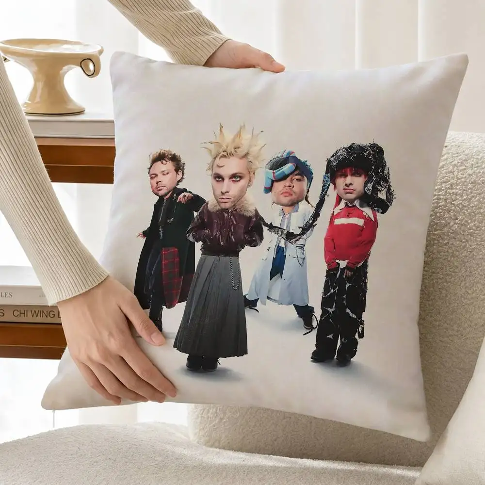 S-5SOS Band 5 S-Seconds of Summer Customizable Square Cushion Cover Double Sided Print Pillow Case