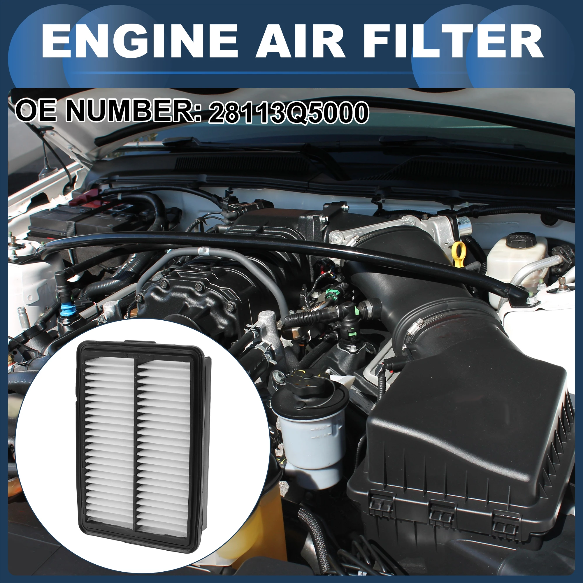 UXCELL Car Engine Air Filter No.28113Q5000 for Kia Seltos 2021-2024 1 Pcs Long life
