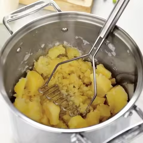 Potato Masher Stainless Steel, Heavy Duty Mashed Potatoes Masher, Best Masher Kitchen Tool for Bean, Avocado, Easy to Clean