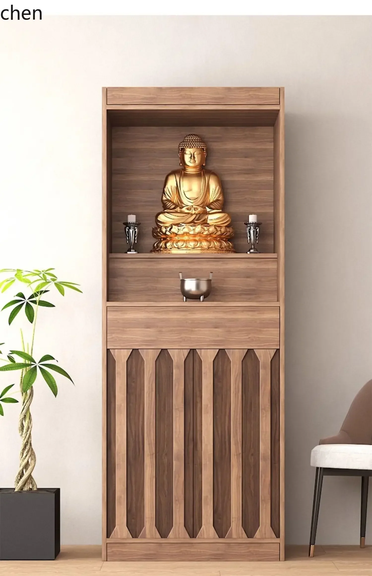 y14-Fotai New Chinese Solid Wood God of Wealth Sacrifice Table Shentai Shentai Gongtai Buddhist Cabinet