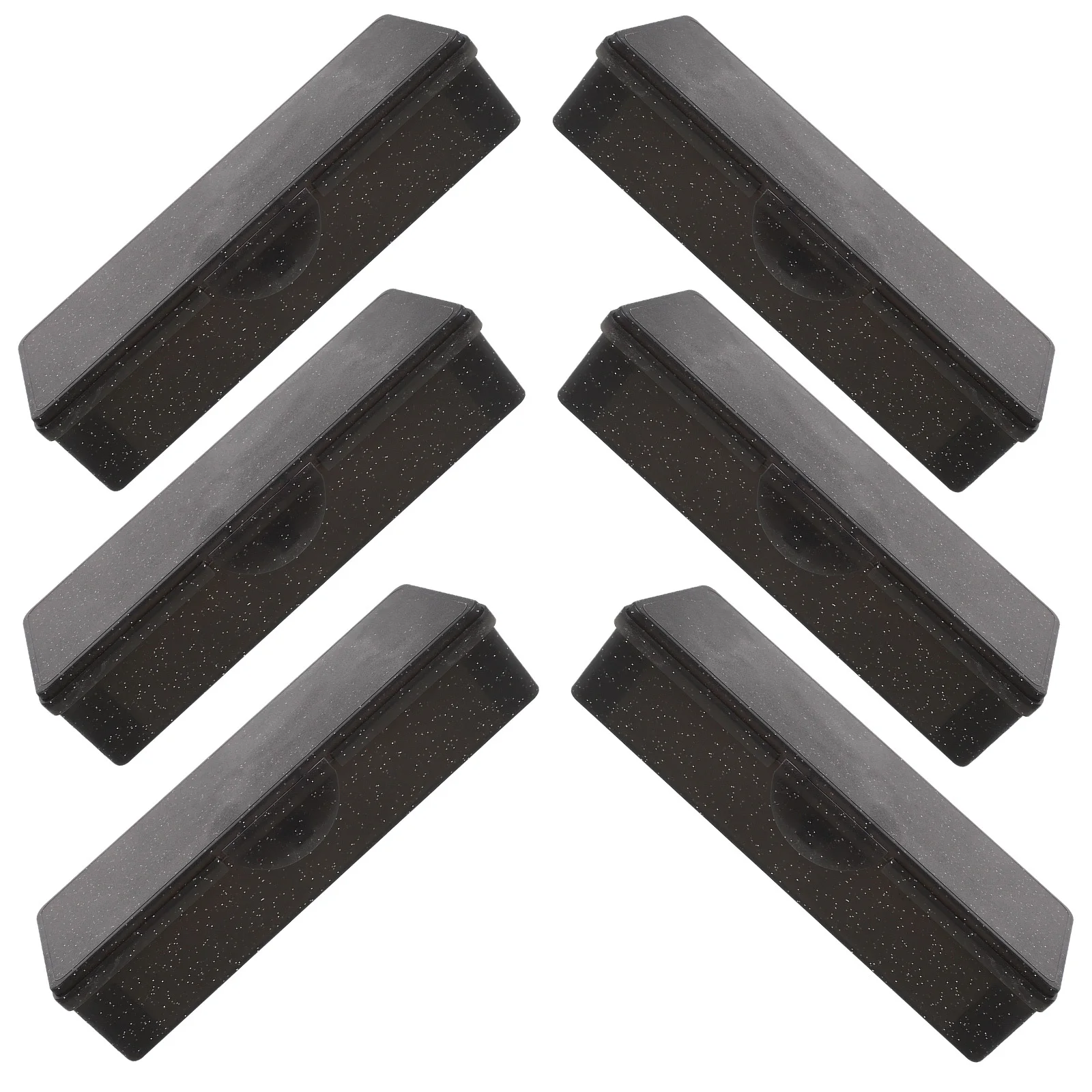 Caja de almacenamiento rectangular de plástico, contenedor de maquillaje ligero para cosméticos, herramientas de costura, organización de manualidades para decoración de uñas, 6 uds.