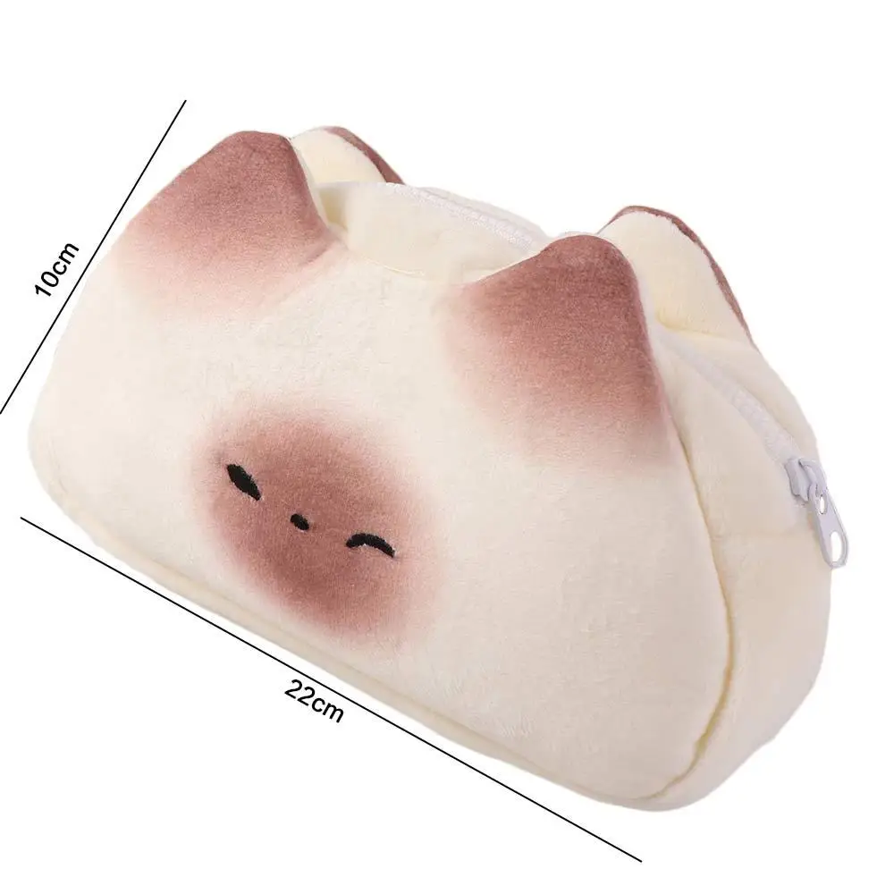 Creative Roast Bread Stationery Bag Design Blusher Cat Pencil Bag Large Capacity Storage Bag Office