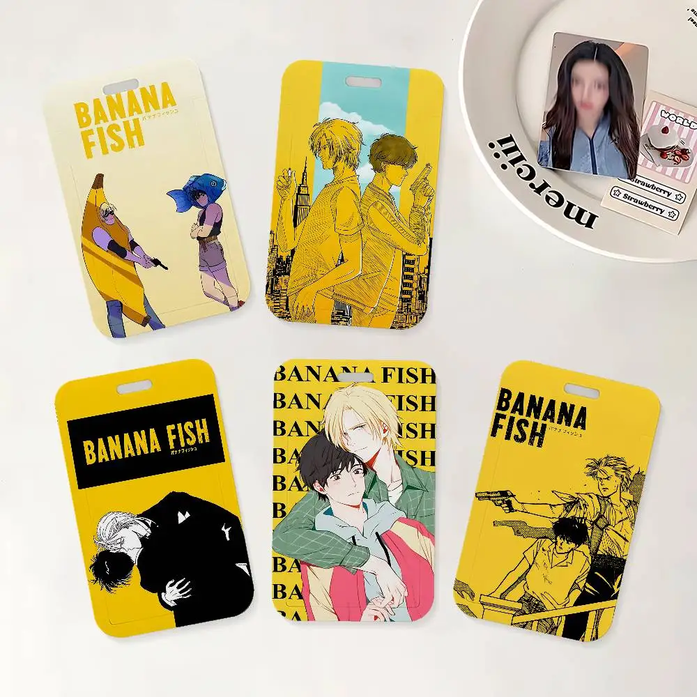 

Держатель для бейджа Anime B-BANANA F-FISH с ремешком на шею для офиса, школы, для именных карт и удостоверений