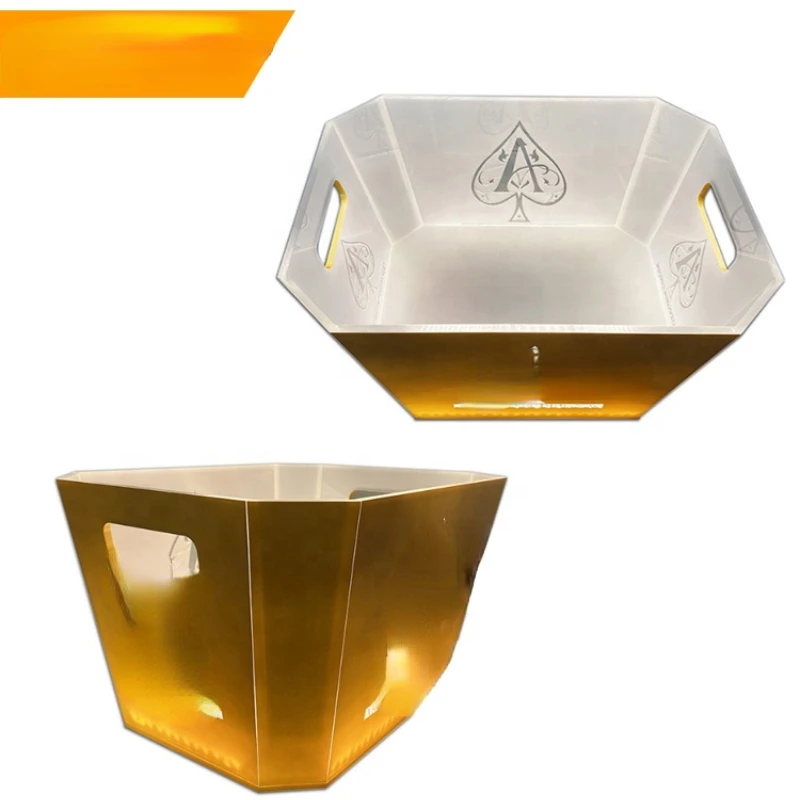 Ideas 2023 Personalizar cubos de hielo de cerveza Led acrílicos Nuevos suministros clásicos para fiestas cubos, refrigeradores y soportes Producto para fiestas en la piscina