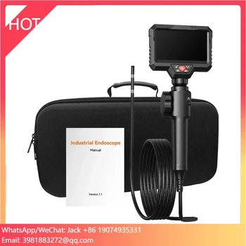 2024 New S20 PRO Dual  Lens 6mm 1M Cable Two Ways 360 Degree Waterproof Industrial Articulating Borescope for Car Inspection