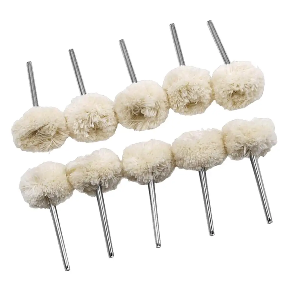 10PCS 3mm Wool Felt Rod Polishing Rotary Polishing Grinding Heads