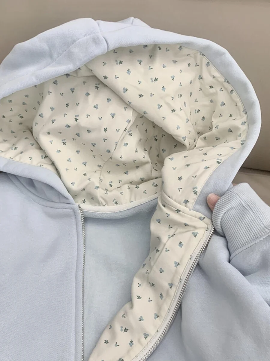 

Новая женская толстовка оверсайз 2024 года с цветочным принтом и надписями, весенне-осенний свободный кардиган в корейском стиле