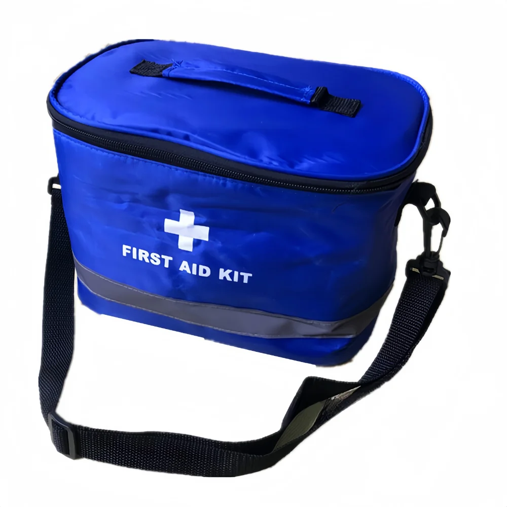 Portable Professional First Aid Kit Bag Outdoor Emergency Medical Kits Red with Cross Symbol Reflective Strip Shoulder Strap