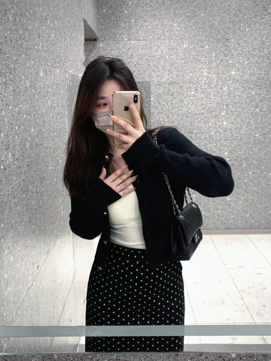 트위드 자켓 퍼플 여성용 가을 셔링 자수 시크 프린지 레이디 빈티지 스팽글 디자인 크롭 클래식 플레인 장식