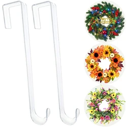 Colgador de Corona de Navidad de 1/2/4 piezas, ganchos transparentes para puerta, bolsas escolares sin perforaciones, almacenamiento, decoración de Navidad, suministros para el hogar