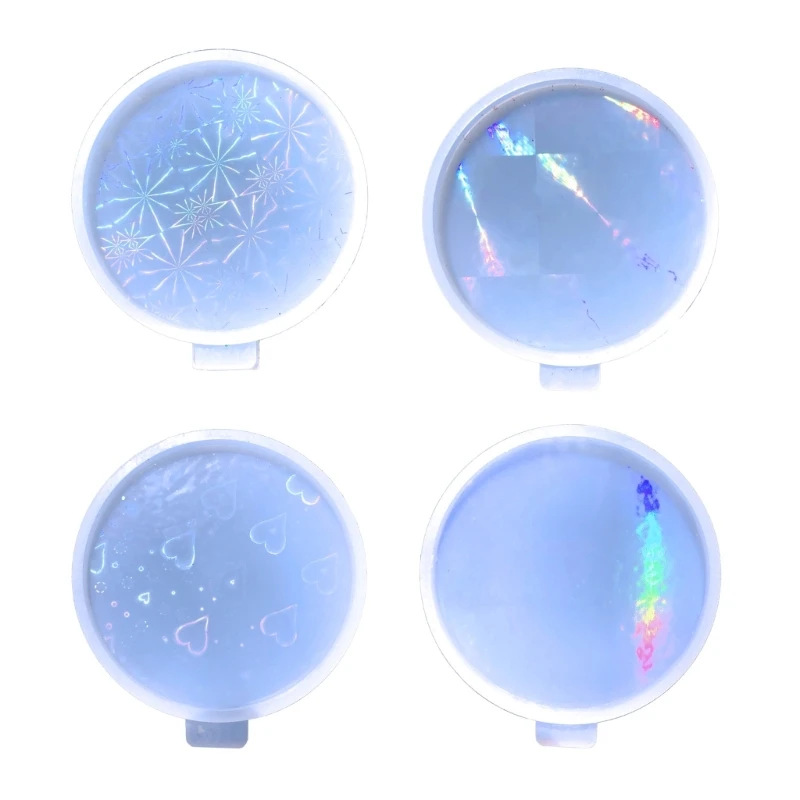 Holographic Light and Shadow Snowflake star Placemat Tray Molds DIY Coaster Molds Silicone Tray Molds Epoxy Resin Casting Molds