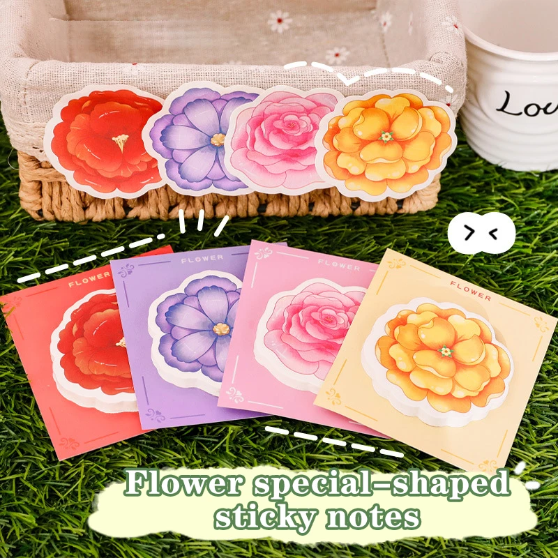 Creative Flower Sticky Note, Cute N Times Message Post, Papelaria Estudante, Etiqueta Notepad, Material Escolar de Escritório, Moda, 30 Folhas