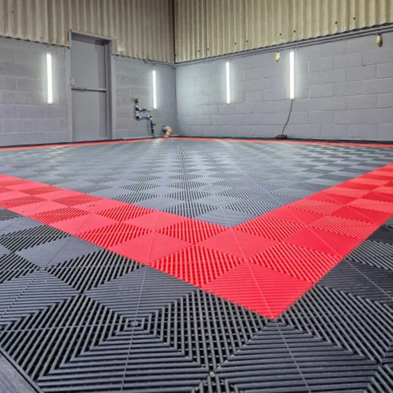 40x40cm Car Wash Floor Mat Waterproof Plastic Modular Interlocking Garage Floor Tiles Garage Slabs