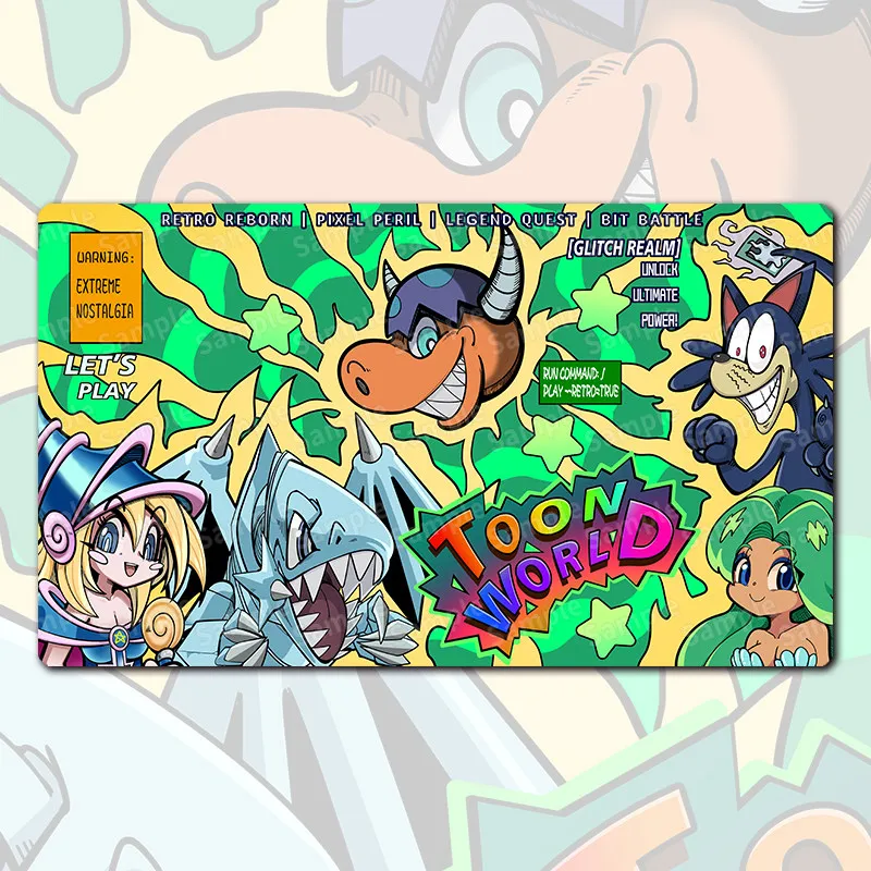 Yu-Gi-Oh! 600x350mm Toon Dark Magician Girl Manga Ryu-Ran Trading Card Playmat Toon Mermaid Player Rubber Board Game Card Mat view 2