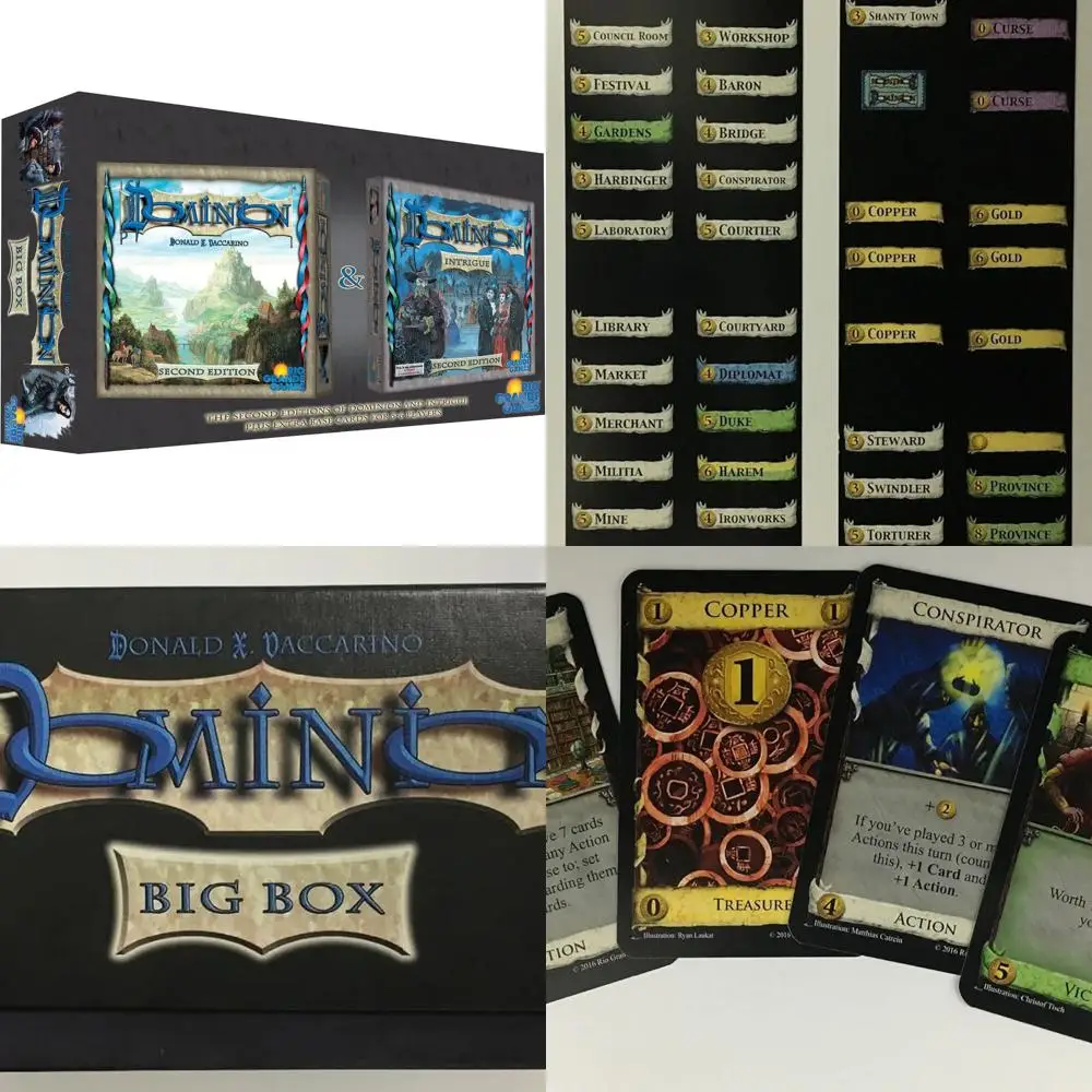 

Dominion: 2-е издание Big Box — стратегическая игра для 5-6 игроков, совместимая с расширениями
