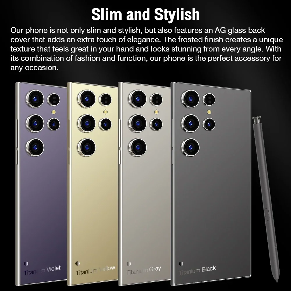 Original S24 Ultra Smartphone 7.3-inch full screen 16GB+1TB Snapdragon 8Gen3 8000mAh Android 13.0 72MP+108MP Global version